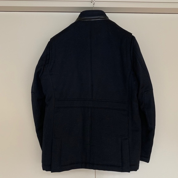 Gio Matto Men’s Black Coat with Interior Wool Bib - Picture 3 of 5